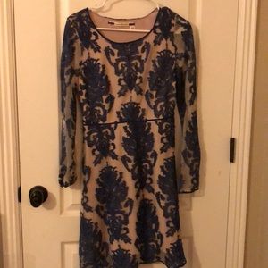 Chelsea and violet blue sheer dress XS